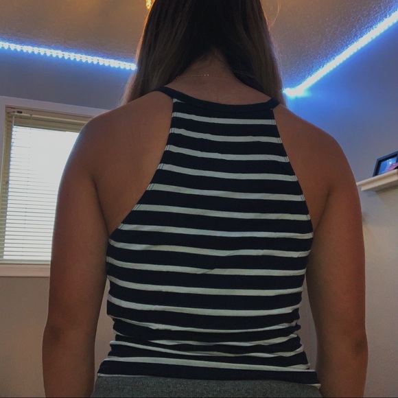 Garage striped rib-knit halter top - Picture 3 of 3